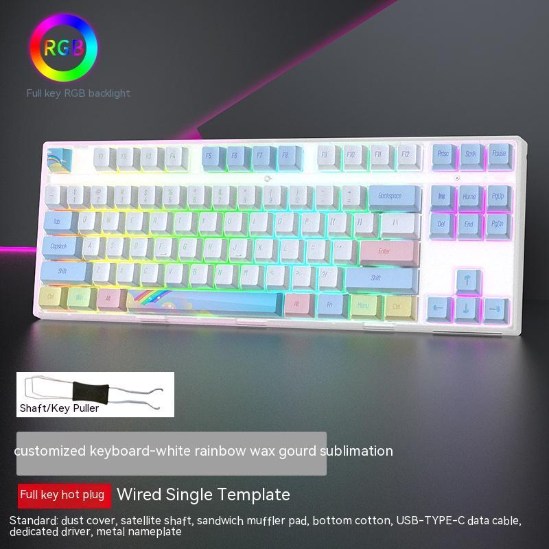Single-Mode Wired Hot-Swappable Axis Gaming Mechanical Keyboard PC Computer Device