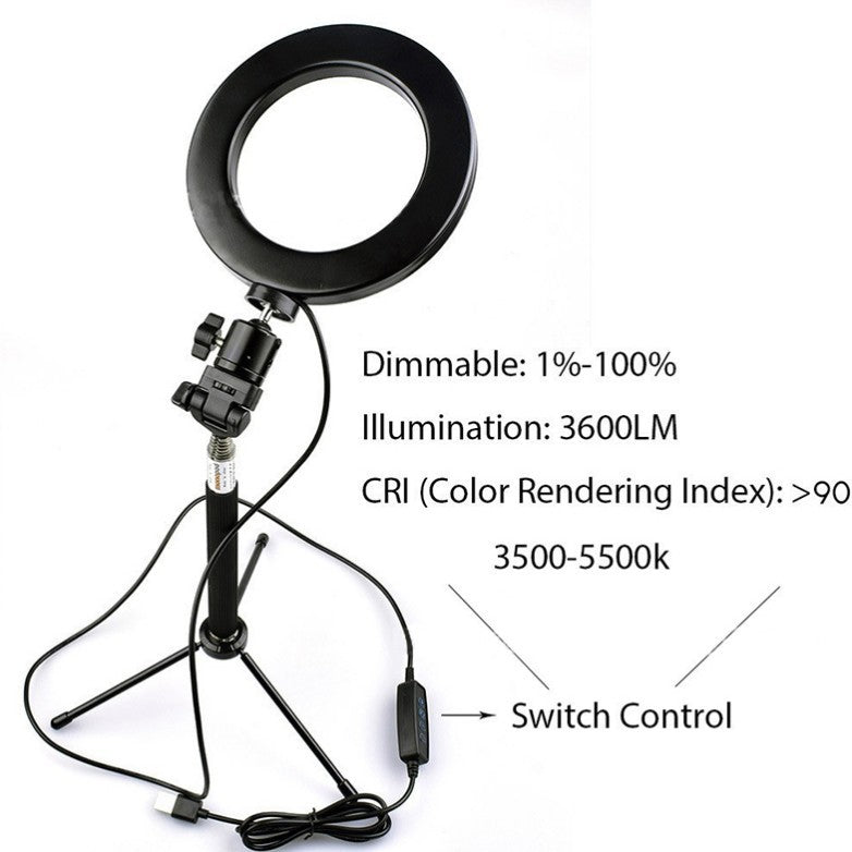 Apple Compatible LED Ring Fill Light With Floor Tripod