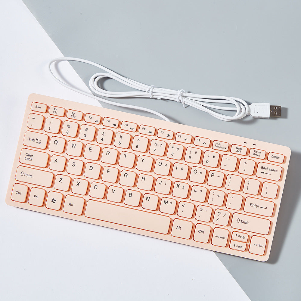 USB Wired Mini Noiseless Keyboard For Desktop Notebook