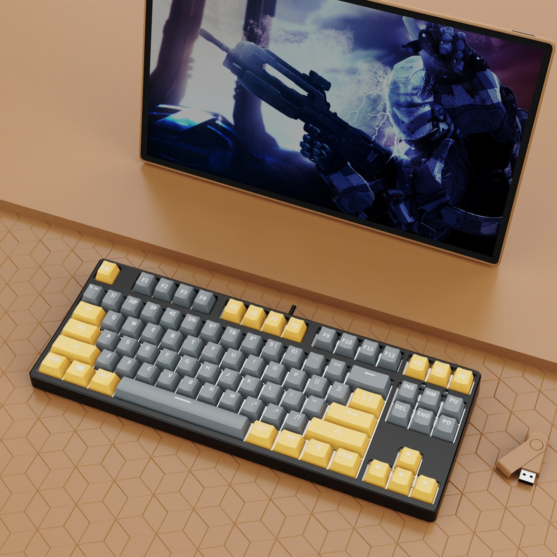 87-Key Hot-Swap Dual-Color Wired Mechanical Gaming Keyboard