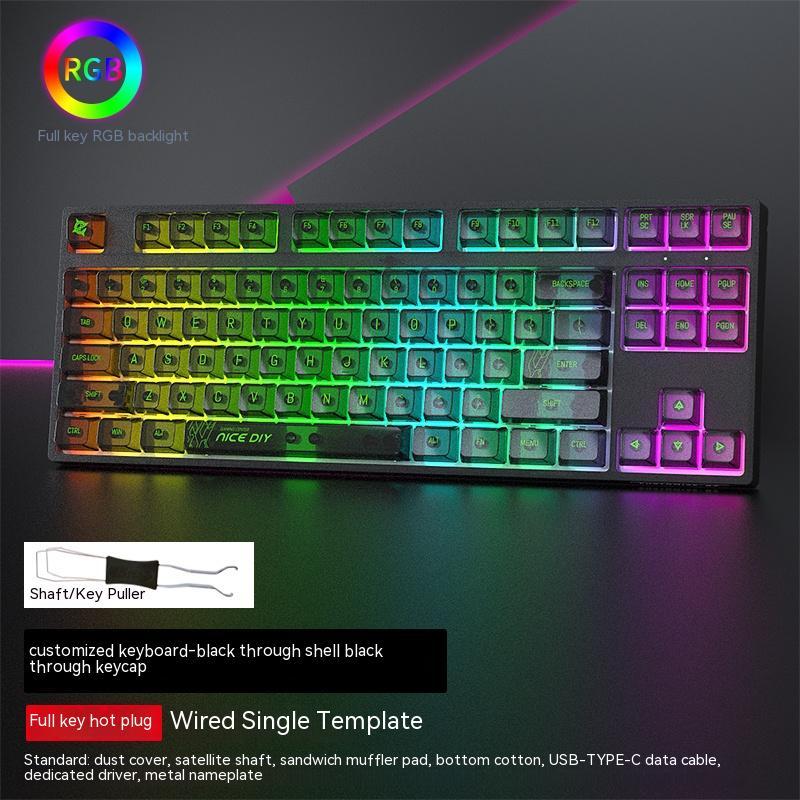 Single-Mode Wired Hot-Swappable Axis Gaming Mechanical Keyboard PC Computer Device