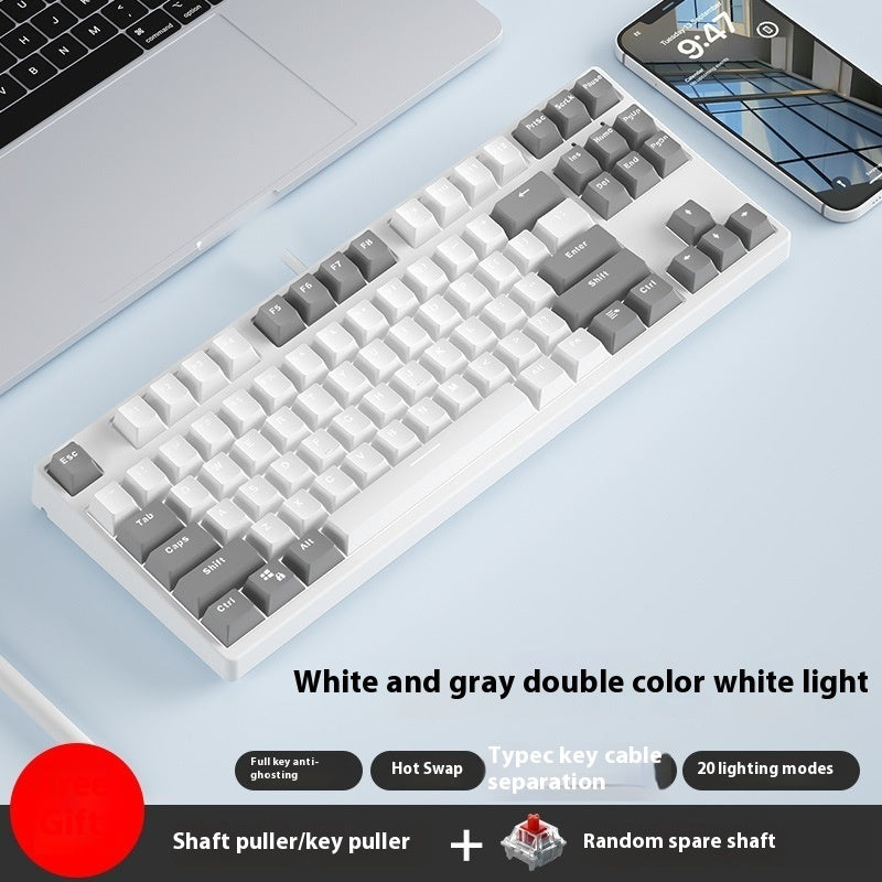 87-Key Hot-Swap Dual-Color Wired Mechanical Gaming Keyboard