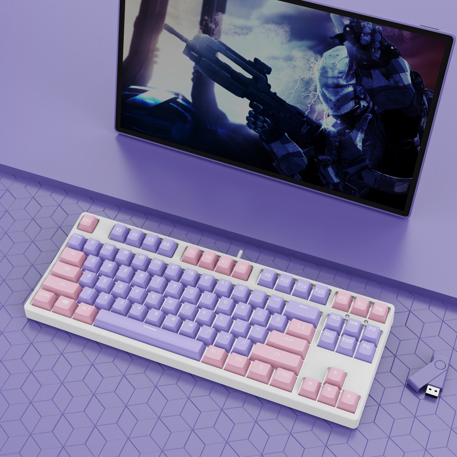 87-Key Hot-Swap Dual-Color Wired Mechanical Gaming Keyboard