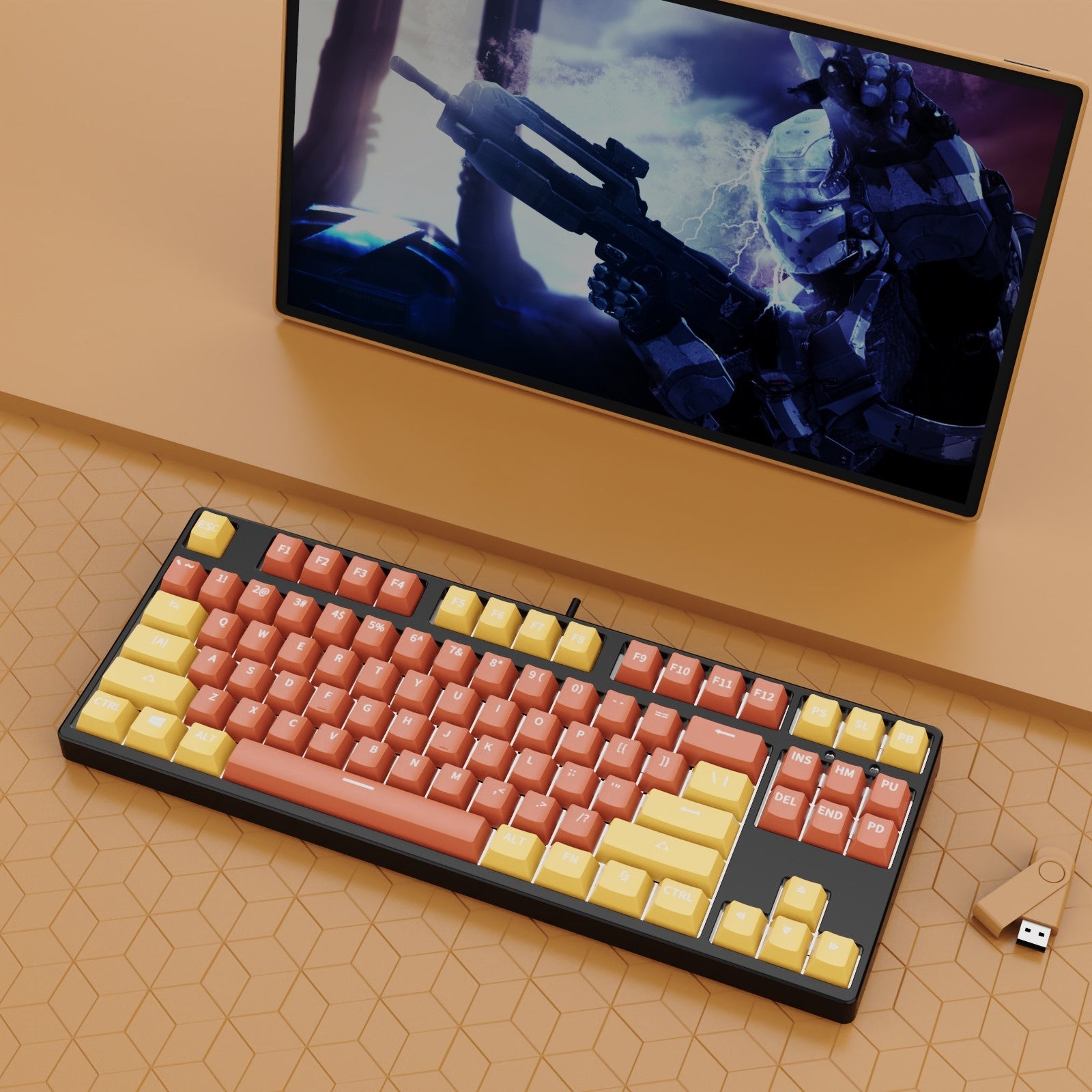 87-Key Hot-Swap Dual-Color Wired Mechanical Gaming Keyboard