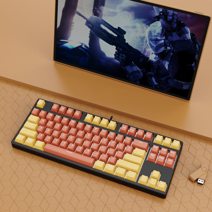 87-Key Hot-Swap Dual-Color Wired Mechanical Gaming Keyboard