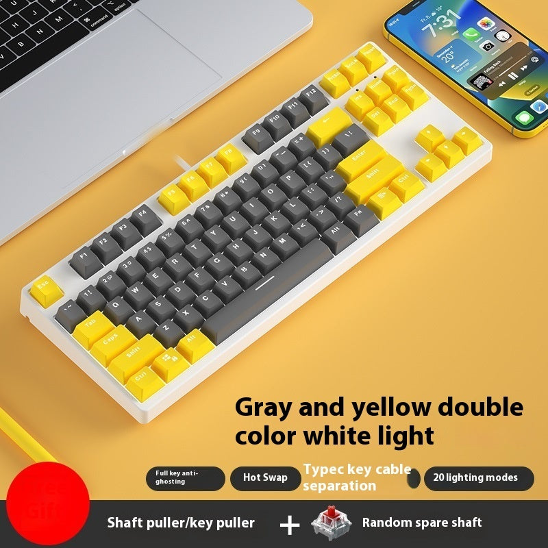 87-Key Hot-Swap Dual-Color Wired Mechanical Gaming Keyboard