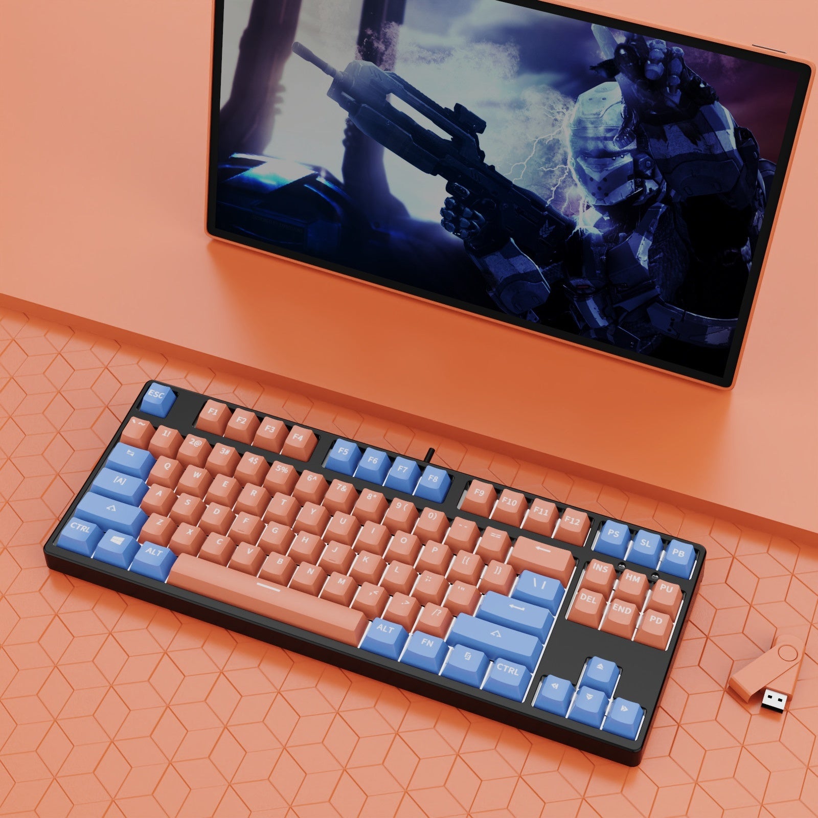 87-Key Hot-Swap Dual-Color Wired Mechanical Gaming Keyboard