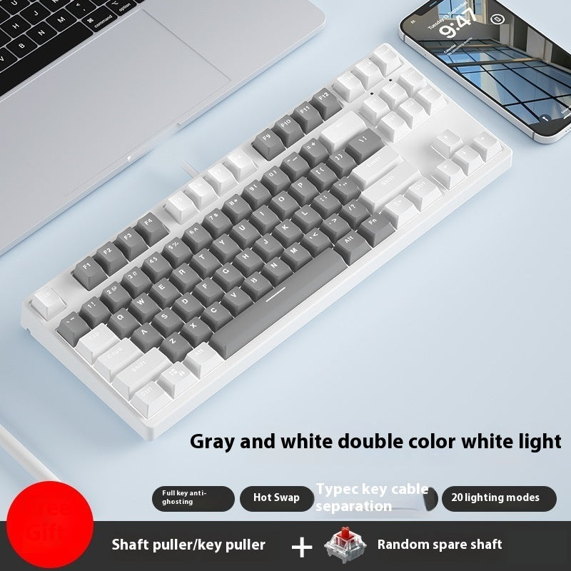 87-Key Hot-Swap Dual-Color Wired Mechanical Gaming Keyboard