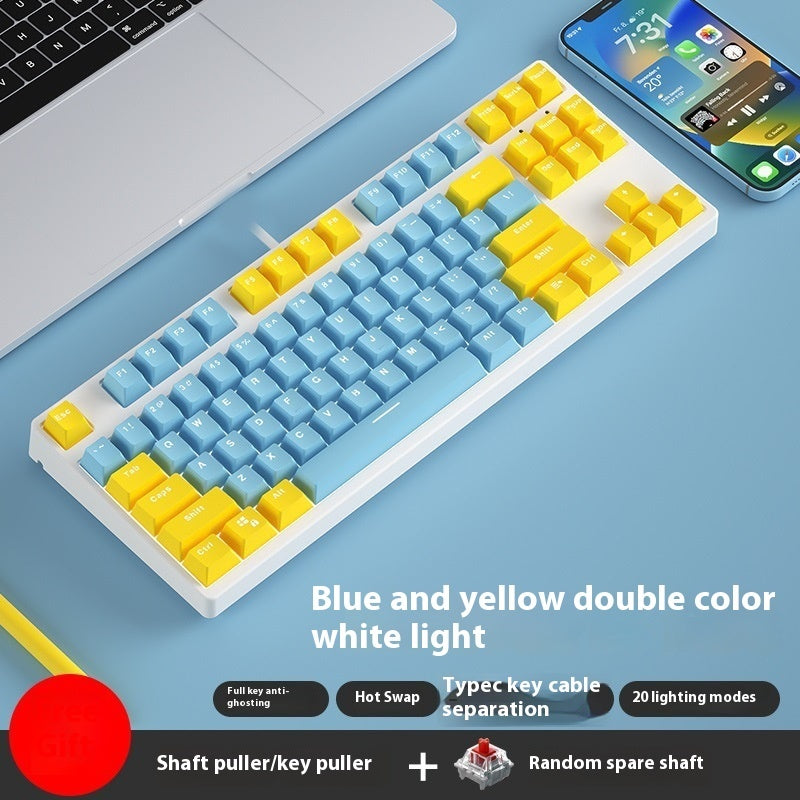 87-Key Hot-Swap Dual-Color Wired Mechanical Gaming Keyboard