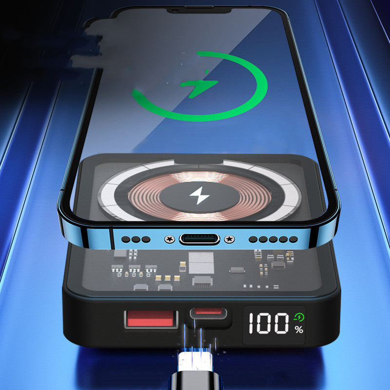 10000mAh Transparent Magnetic Wireless Portable Power Bank