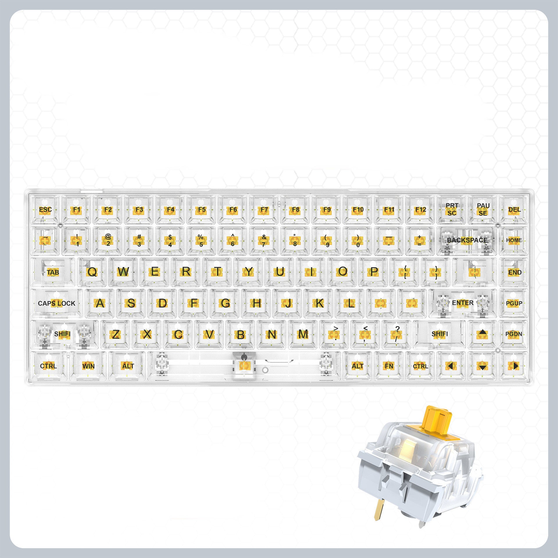 Transparent RGB Hot-Swappable Wired Mechanical Gaming Keyboard