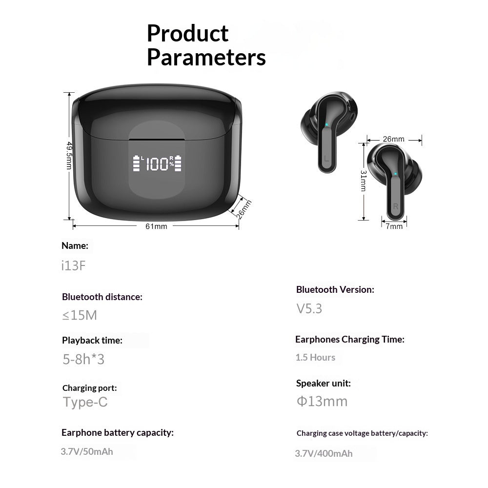 Long-Lasting TWS Bluetooth In-Ear Smart Earbuds