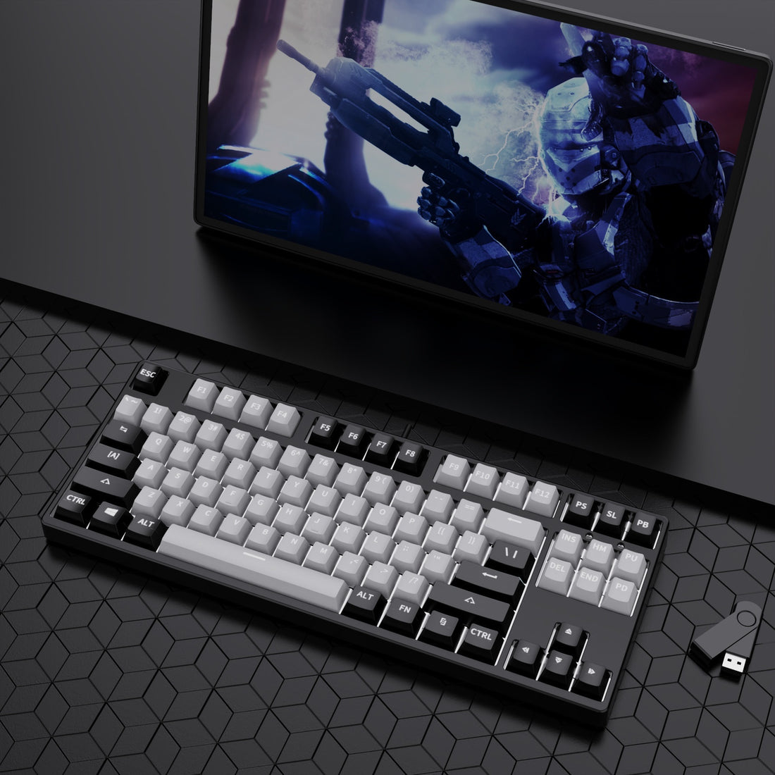 87-Key Hot-Swap Dual-Color Wired Mechanical Gaming Keyboard